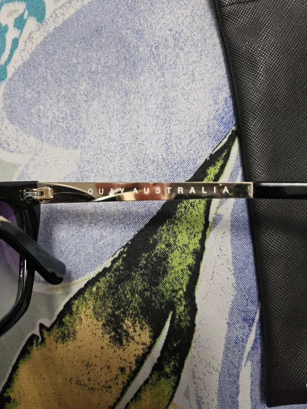 Quay Australia Black Cat-Eye Sunglasses with Purple Gradient Lenses
